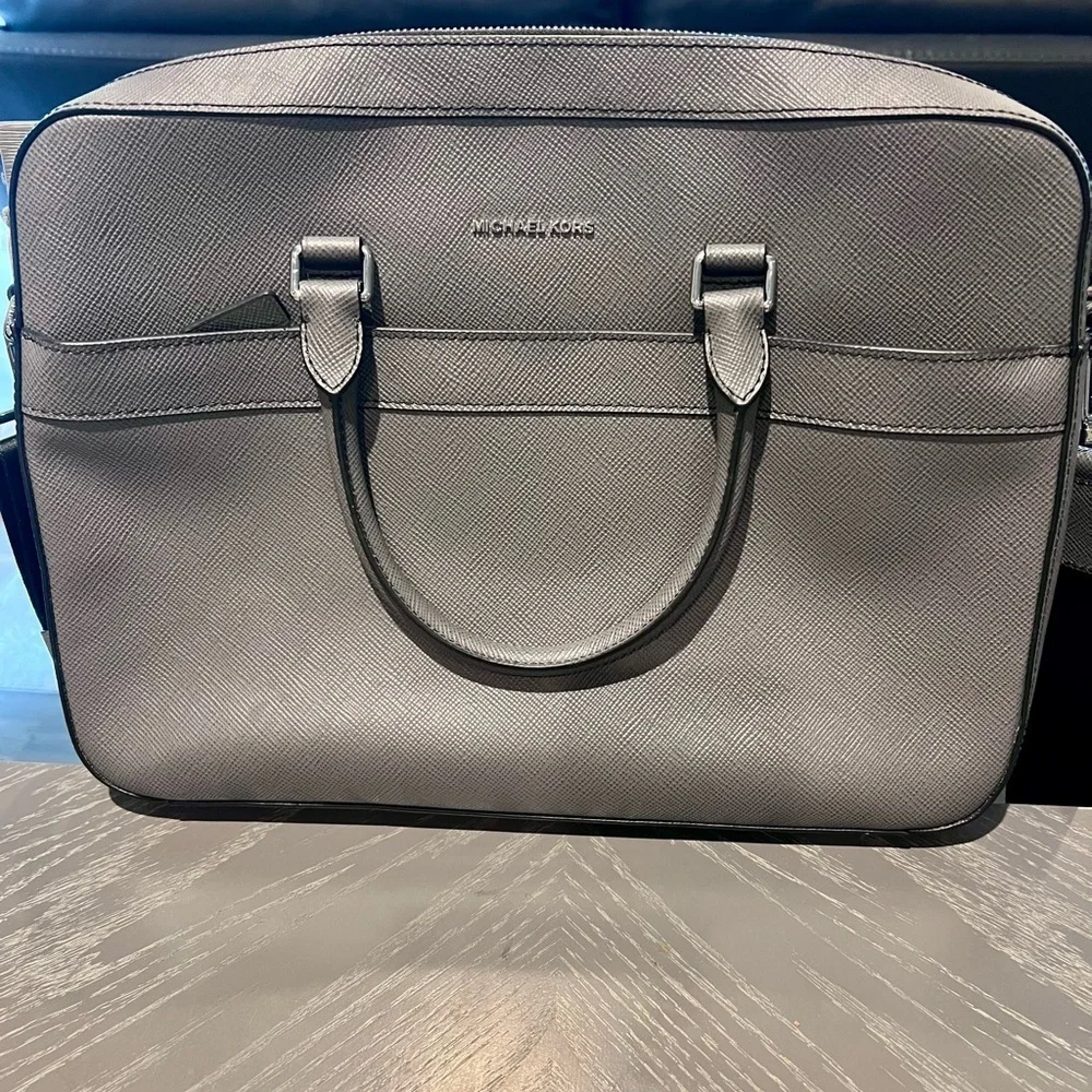 Michael Kors Unisex Grey Leather Briefcase